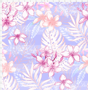Retail - Aulani - Floral Heads Monotone - Background - Light Purple - REGULAR SCALE