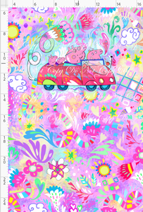 Retail - Artistic Pig - Panel - Family in Car - Pink - CHILD