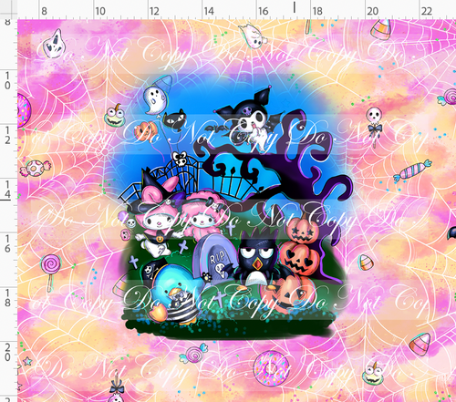 Retail - Halloween Kitty and Friends - Panel - Grave Pumpkins - Colorful - ADULT