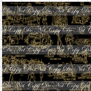 Retail - Galaxy's Edge Map - Black Background Gold Images - SMALL SCALE
