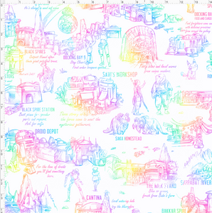 Retail - Galaxy's Edge Map - White Background Rainbow Images - REGULAR SCALE