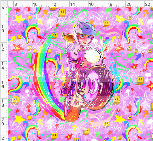 PREORDER - Artistic Brothers - Panel - Princess on Moto - Pink Background - ADULT