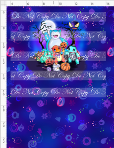 Retail - Halloween Critters - Panel - Moon Blue with Trees Scene - Blue - CHILD