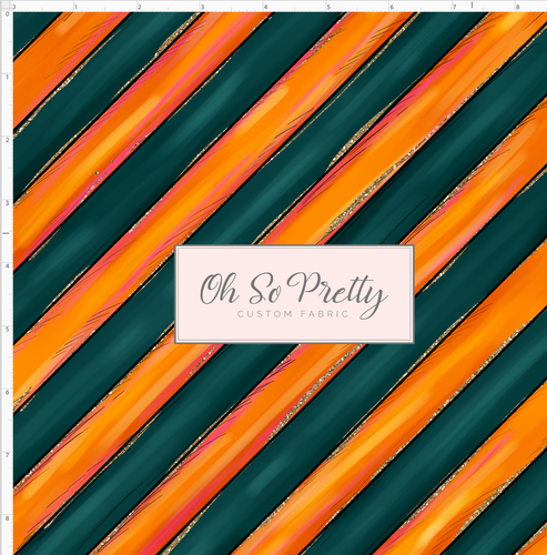 Retail - Batty Halloween Party - Stripes - Green Orange