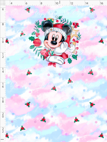CATALOG - PREORDER - Poinsettia Mouse - Panel - Boy Mouse - Colorful - CHILD