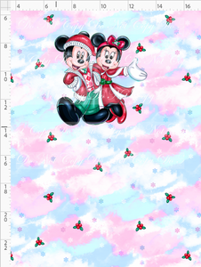 CATALOG - PREORDER - Poinsettia Mouse - Panel - Couple - Colorful - CHILD