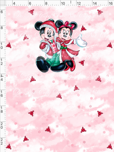 CATALOG - PREORDER - Poinsettia Mouse - Panel - Couple - Red - CHILD