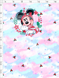 CATALOG - PREORDER - Poinsettia Mouse - Panel - Girl Mouse - Colorful - CHILD