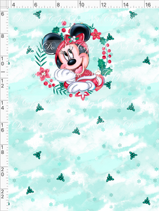 Retail - Poinsettia Mouse - Panel - Girl Mouse - Green - CHILD