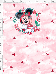 CATALOG - PREORDER - Poinsettia Mouse - Panel - Girl Mouse - Red - CHILD