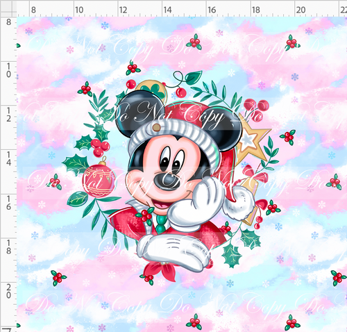 CATALOG - PREORDER - Poinsettia Mouse - Panel - Boy Mouse - Colorful - ADULT