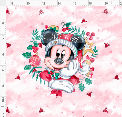 CATALOG - PREORDER - Poinsettia Mouse - Panel - Boy Mouse - Red - ADULT