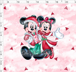 CATALOG - PREORDER - Poinsettia Mouse - Panel - Couple - Red - ADULT