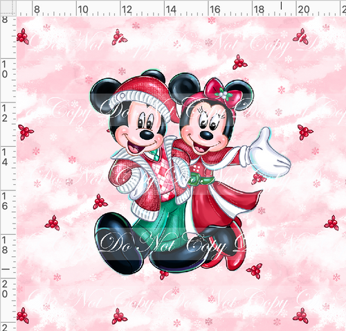 Retail - Poinsettia Mouse - Panel - Couple - Red - ADULT