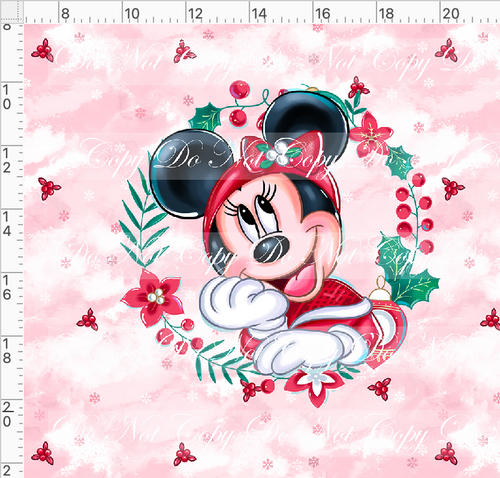 Retail - Poinsettia Mouse - Panel - Girl Mouse - Red - ADULT