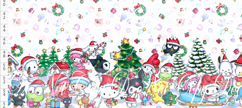 CATALOG - PREORDER - Christmas Kitty and Friends - Double Border - White