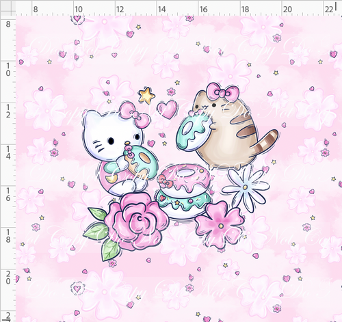 CATALOG - PREORDER - Cutie Cats - Panel - Donuts - Pink - ADULT
