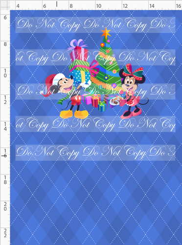 CATALOG - PREORDER - Festive Christmas - Panel - Mice - Cornflower - CHILD