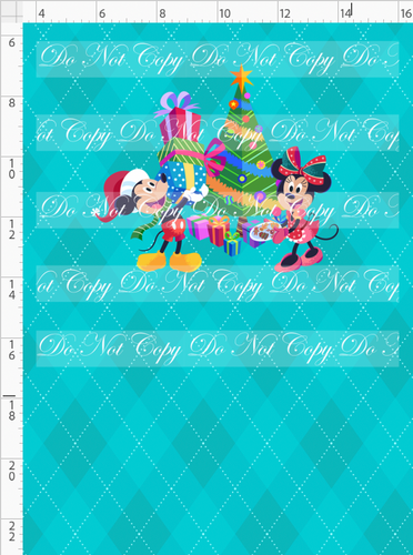 Retail - Festive Christmas - Panel - Mice - Turquoise - CHILD