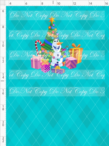 CATALOG - PREORDER - Festive Christmas - Panel - Snowman - Turquoise - CHILD
