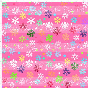 Retail - Festive Christmas - Snowflakes - Pink