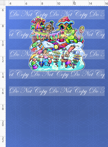 CATALOG - PREORDER - Gingerbread Whoville - Panel - Blue - CHILD