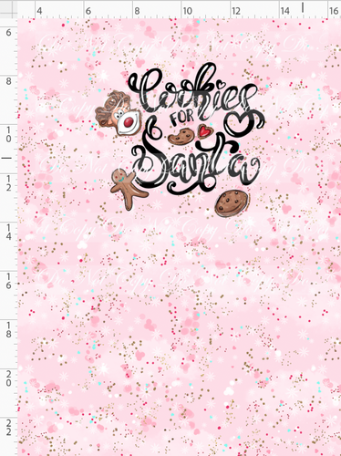 CATALOG - PREORDER - North Pole Milk and Co - Panel - Pink - Cookies for Santa - CHILD