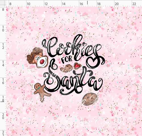 CATALOG - PREORDER - North Pole Milk and Co - Panel - Pink - Cookies for Santa - ADULT