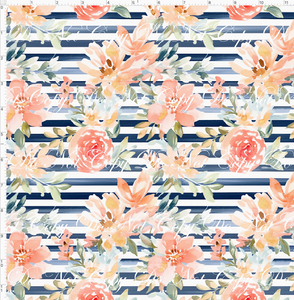 PREORDER - LP Inspired - Watercolor Floral on Navy Stripe - REGULAR SCALE