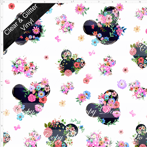 Retail - Festival of Flowers - Mouse Head - REGULAR SCALE - CLEAR & GLITTER VINYL