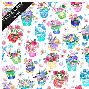 PREORDER - Festival of Flowers - Pots - SMALL SCALE - CLEAR & GLITTER VINYL