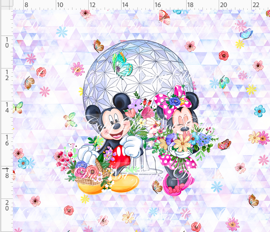 PREORDER R135 - Festival of Flowers - Mice - Panel - ADULT