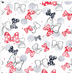 PREORDER R135 - Mouse Park Day - Bows - White - SMALL SCALE