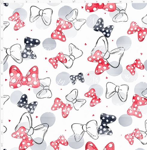 PREORDER R135 - Mouse Park Day - Bows - White - REGULAR SCALE