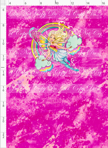 PREORDER R135 - Vintage Glam - Panel - Pink - Girl with Wings - CHILD