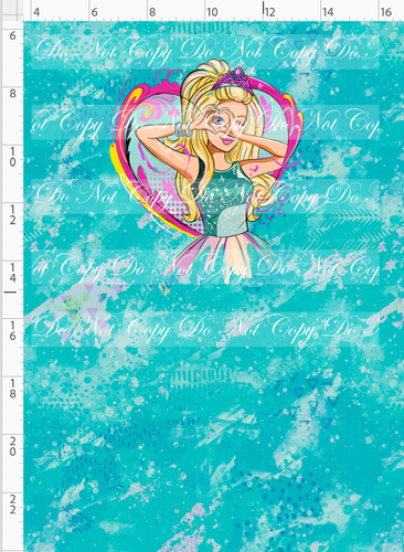 PREORDER R135 - Vintage Glam - Panel - Teal - Girl with Heart - CHILD