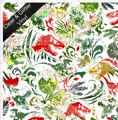 PREORDER - Artistic Dinosaurs - Coordinate - SMALL SCALE - CLEAR & GLITTER VINYL