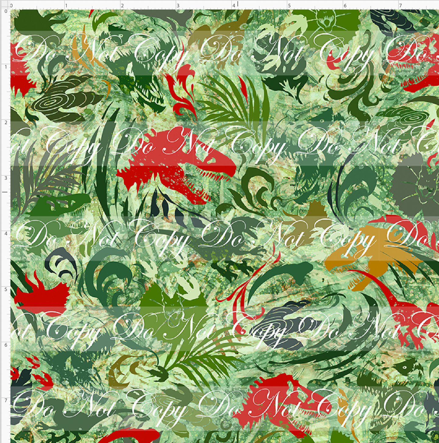 PREORDER R135 - Artistic Dinosaurs - Coordinate - Green - SMALL SCALE