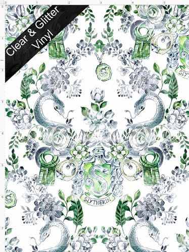 PREORDER - HP Damask - Green House -  SMALL SCALE - CLEAR & GLITTER VINYL