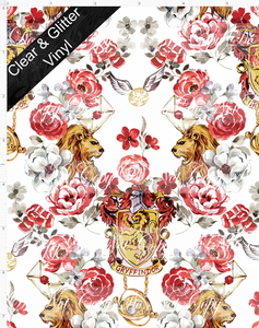 PREORDER - HP Damask - Red House -  SMALL SCALE - CLEAR & GLITTER VINYL