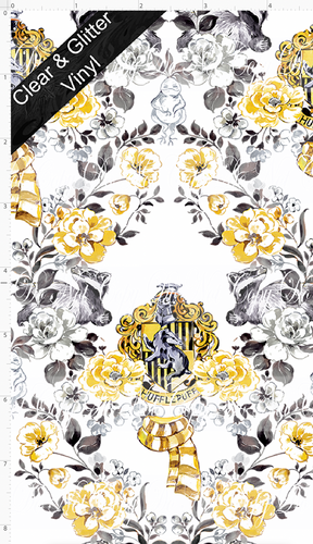 PREORDER - HP Damask - Yellow House -  SMALL SCALE - CLEAR & GLITTER VINYL