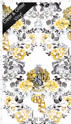 PREORDER - HP Damask - Yellow House -  REGULAR SCALE - CLEAR & GLITTER VINYL