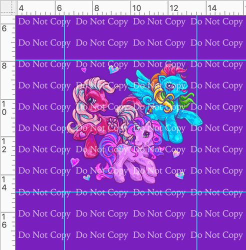 Retail 80s Throwback - Ponies - Panel - Purple