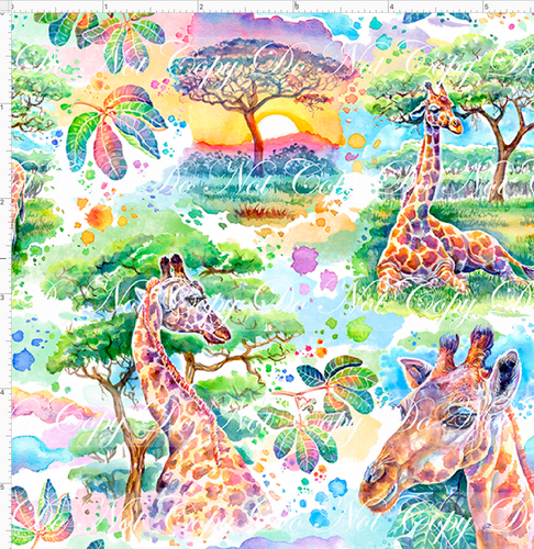 CATALOG - PREORDER R61 - Watercolor Animals - All Giraffes - SMALL SCALE