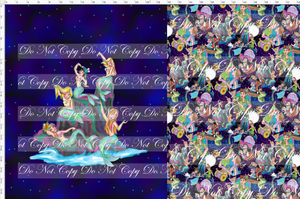 CATALOG - PREORDER R61 - Pixie Dust - Mermaids - Toddler Blanket Topper - Navy