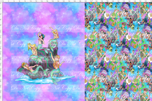 CATALOG - PREORDER R61 - Pixie Dust - Mermaids - Toddler Blanket Topper - Colorful