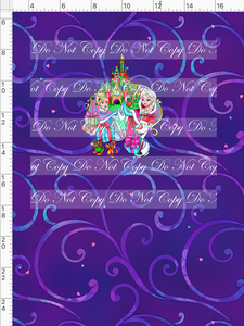 CATALOG - PREORDER - Holiday Princess Cheer - Ice Queen and Cindy - Panel - Purple - CHILD