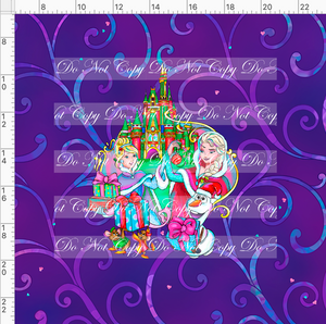 CATALOG - PREORDER - Holiday Princess Cheer - Ice Queen and Cindy - Panel - Purple - ADULT