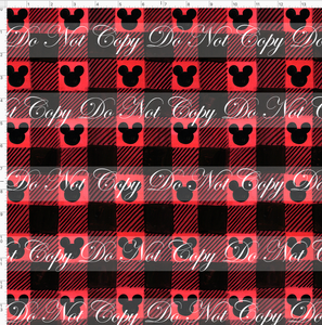 CATALOG - PREORDER - Christmas Elements - Buffalo Plaid - Red - with Heads