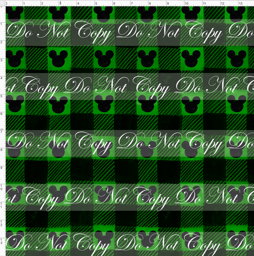 CATALOG - PREORDER - Christmas Elements - Buffalo Plaid - Green - with Heads